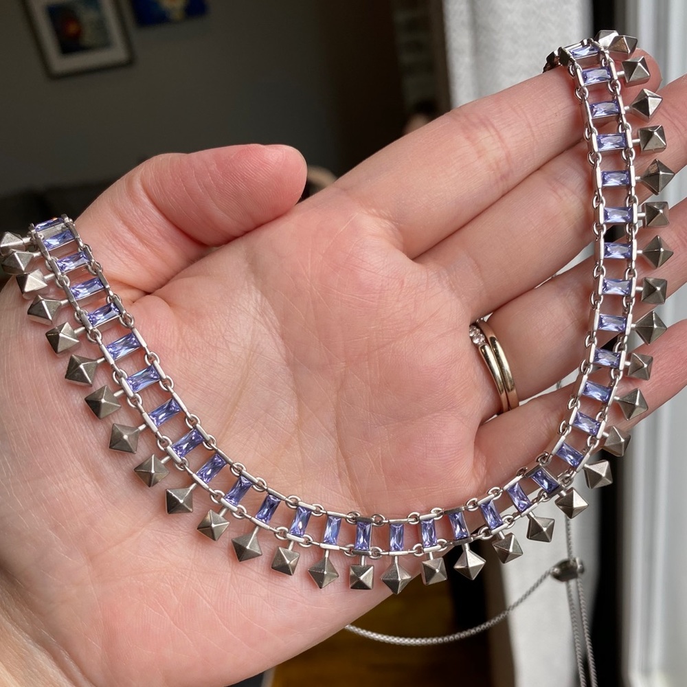 NWOT KS Oscar Necklace/Choker in Lilac & Silver